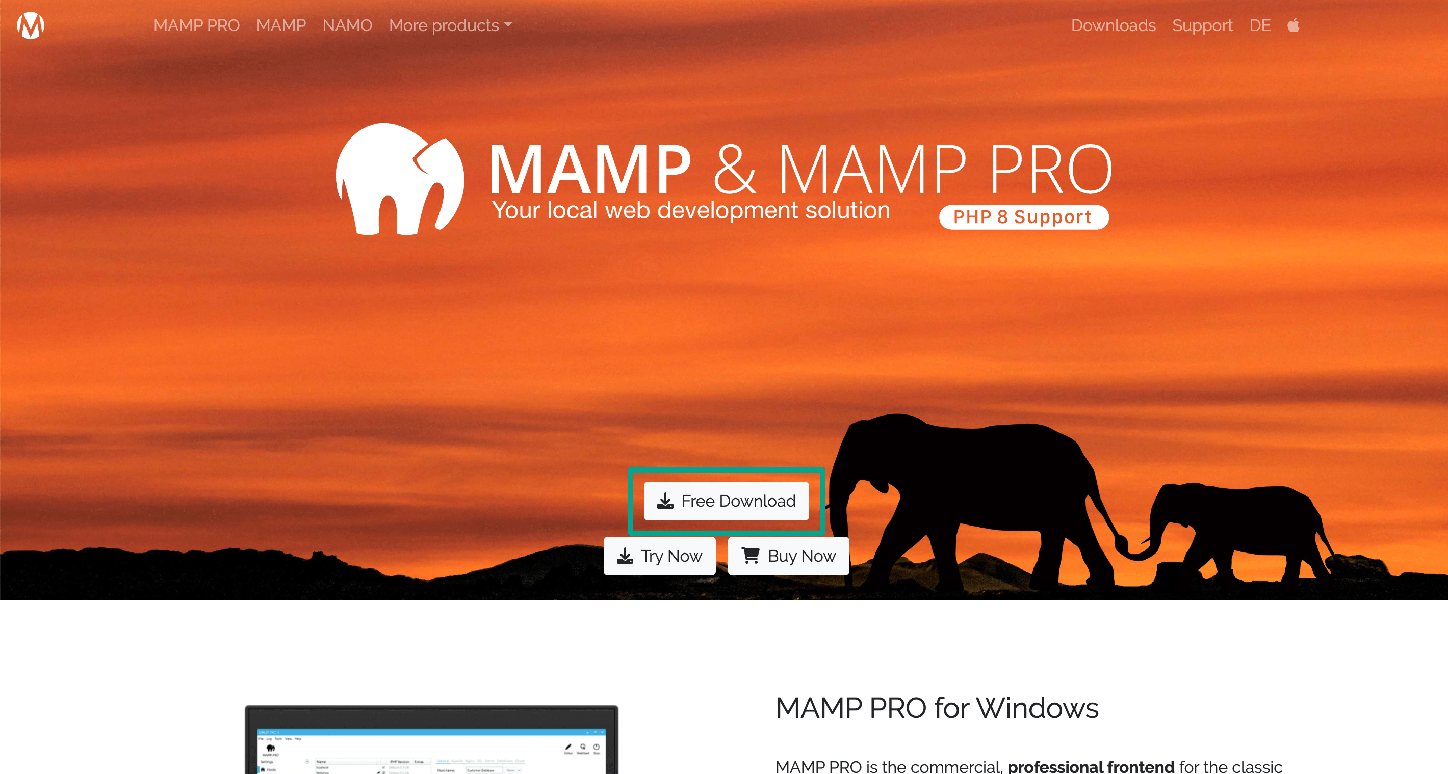 mamp公式サイト