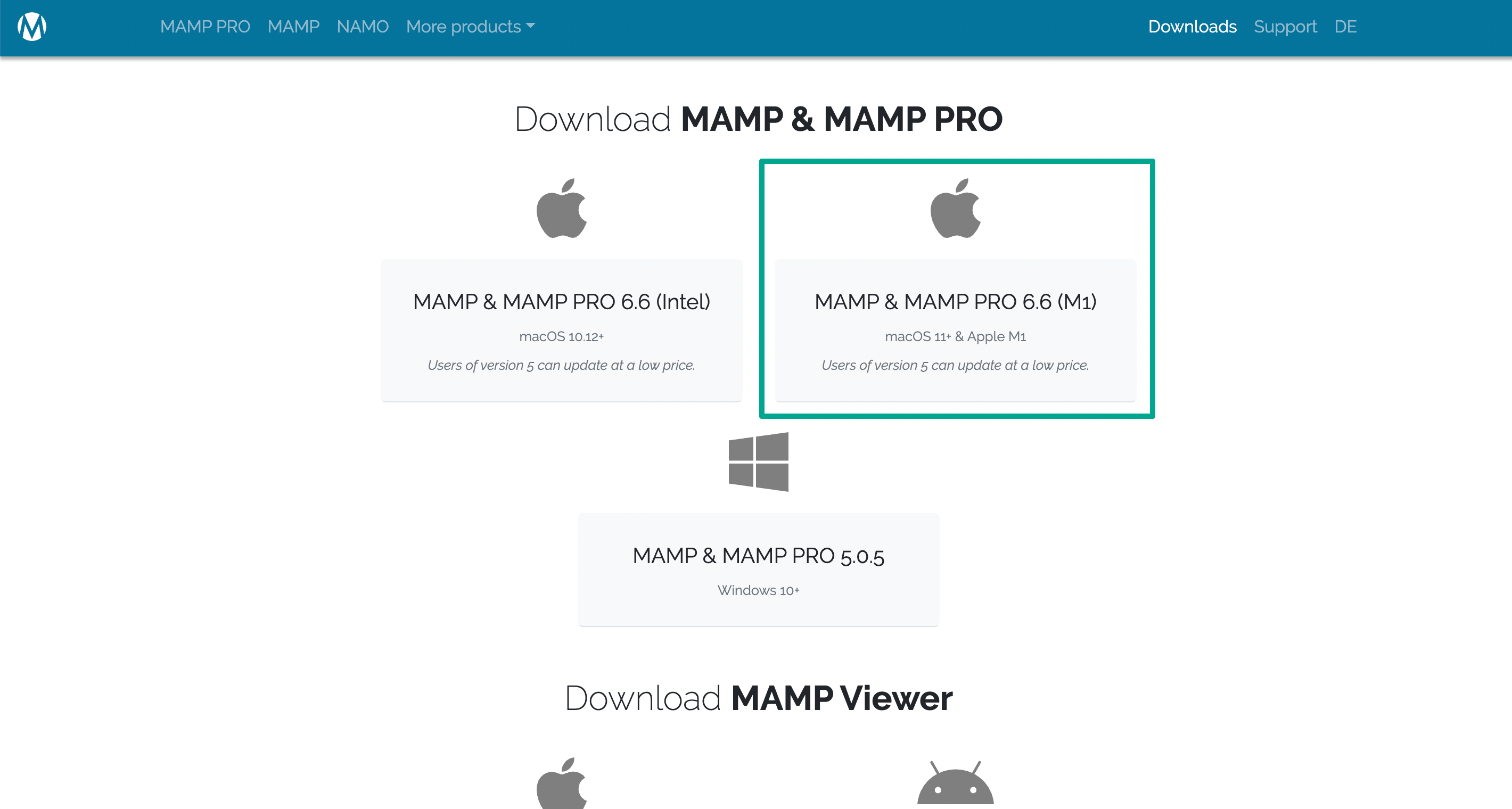 mampページ MACの場合のダウンロード方法