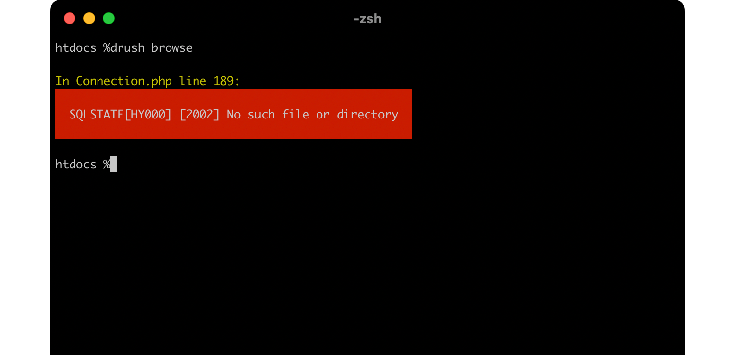 MampでDrushを使うと「In Connection.Php Line 189: Sqlstate[Hy000] [2002] No Such  File Or Directory」が表示される場合の対処法 | モチヤ株式会社
