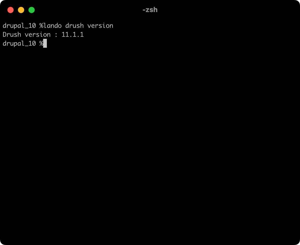 `Drush version : 11.1.1`と結果が返されている。
