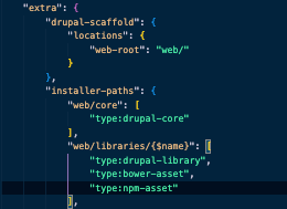 スクリーンショット libralies.ymlファイルのinstaller-pathsに追記している