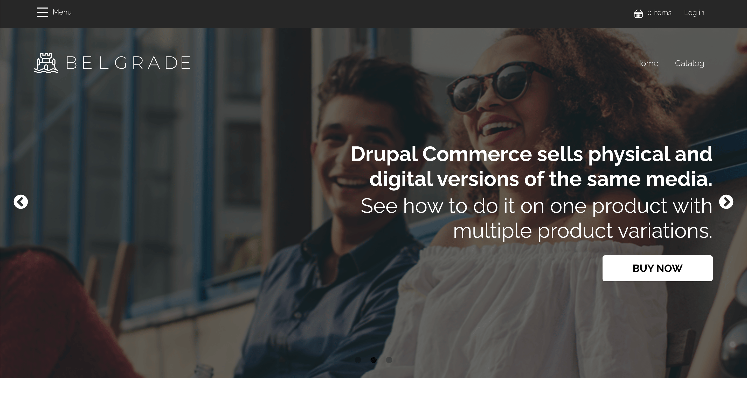 スクリーンショット drupal Commerceのでも環境のトップページ