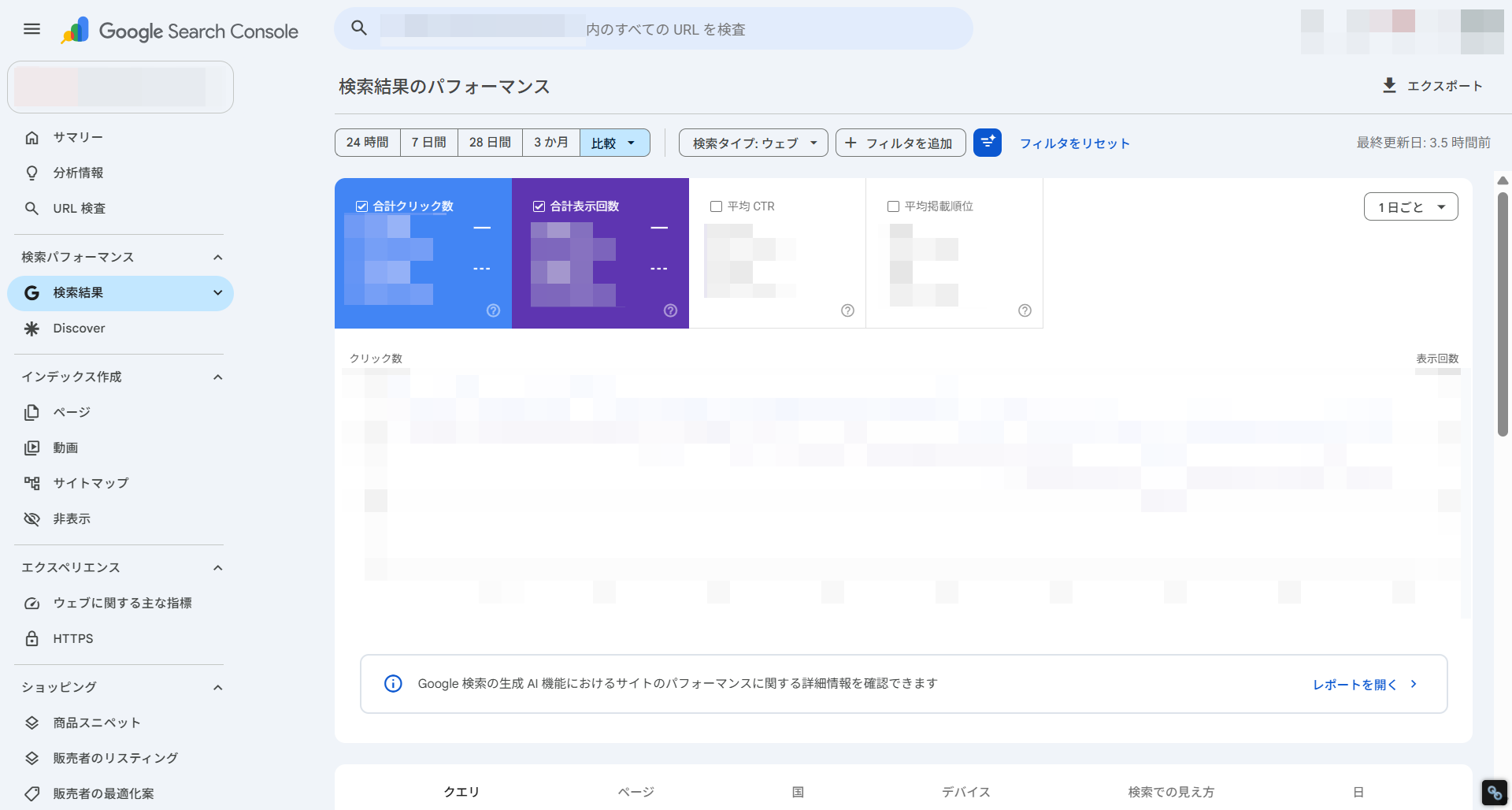 レポート＞集客＞トラフィック獲得でのAI Assistant結果